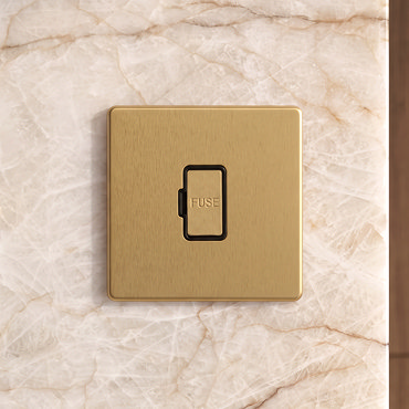 Unswitched Fuse Spur Satin Brass Cut Out