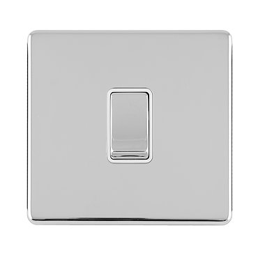 Polished chrome double pole switch side angle