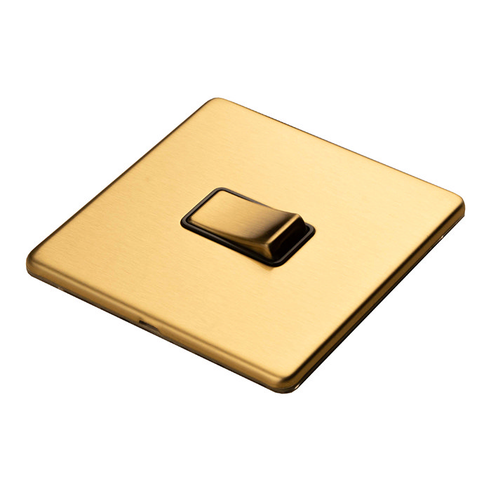 Satin brass DP switch flat