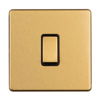 Satin brass double pole switch