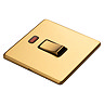 Satin brass double pole switch with neon flat