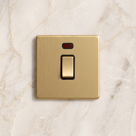 DP Switch With Neon Satin Brass Lifestyle