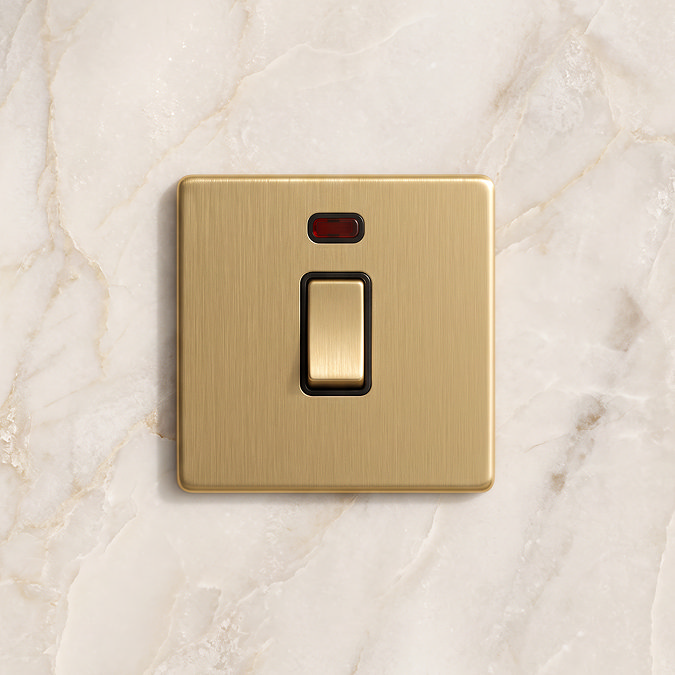 DP Switch With Neon Satin Brass Lifestyle