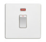 White 20A Double Pole Switch With Neon