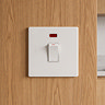 White 20A Double Pole Switch With Neon