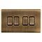 Antique brass 4 gang light switch