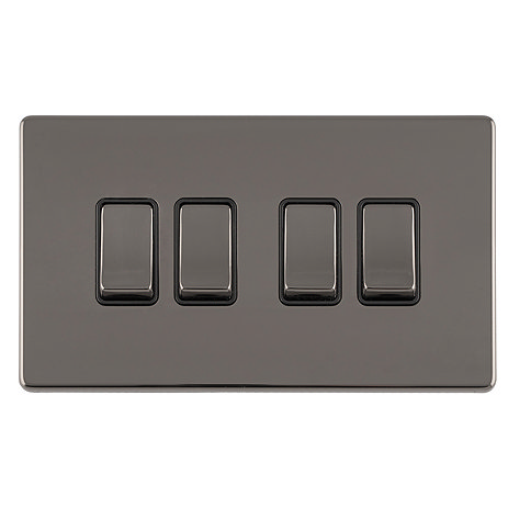 Black nickel 4 gang light switch