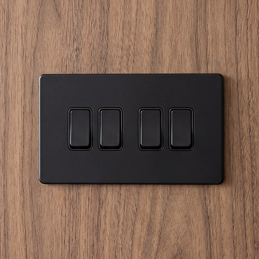 4 Gang Switch in Matt Black Zoom Out