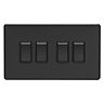 Matt Black 4 gang light switch