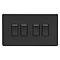 Matt Black 4 gang light switch