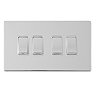 4 Gang Light Switch Polished Chrome Cut Out
