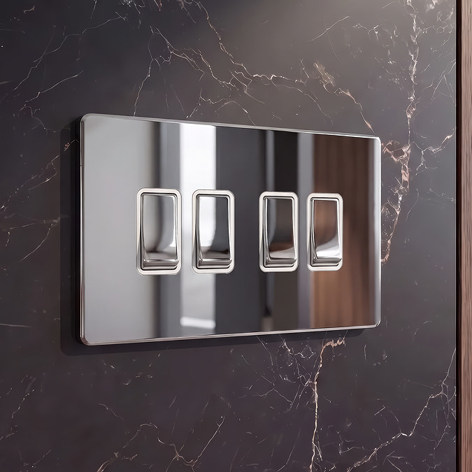 4 Gang Light Switch Polished Chrome Lifestyle