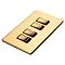 Satin brass 4 gang light switch flat