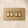 4 Gang Light Switch Satin Brass Lifestyle