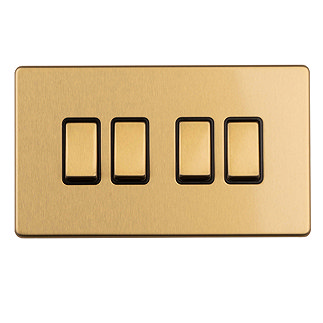Satin brass 4 gang light switch