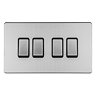 Stainless Steel 4 gang light switch