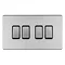 Stainless Steel 4 gang light switch