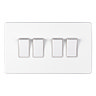 White 4 Gang Light Switch Cut Out