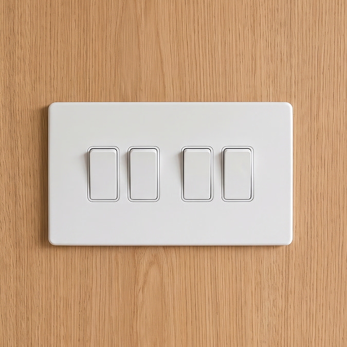 White 4 Gang Light Switch