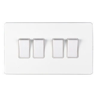 White 4 gang light switch