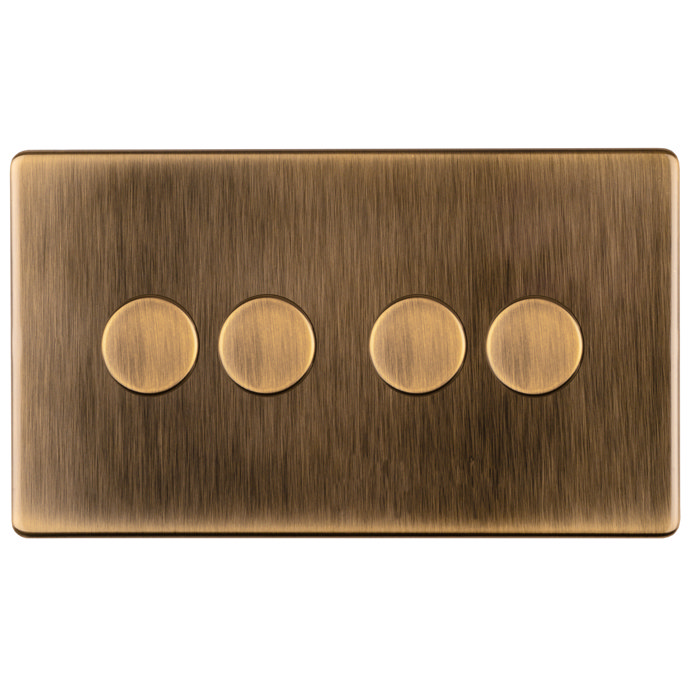 Antique brass 2 gang dimmer switch cut out