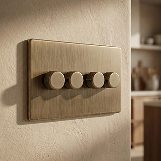 Antique brass 4 gang dimmer switch lifestyle