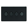 4 Gang Dimmer Switch in Matt Black Cut Out