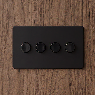 4 Gang Dimmer Switch in Matt Black