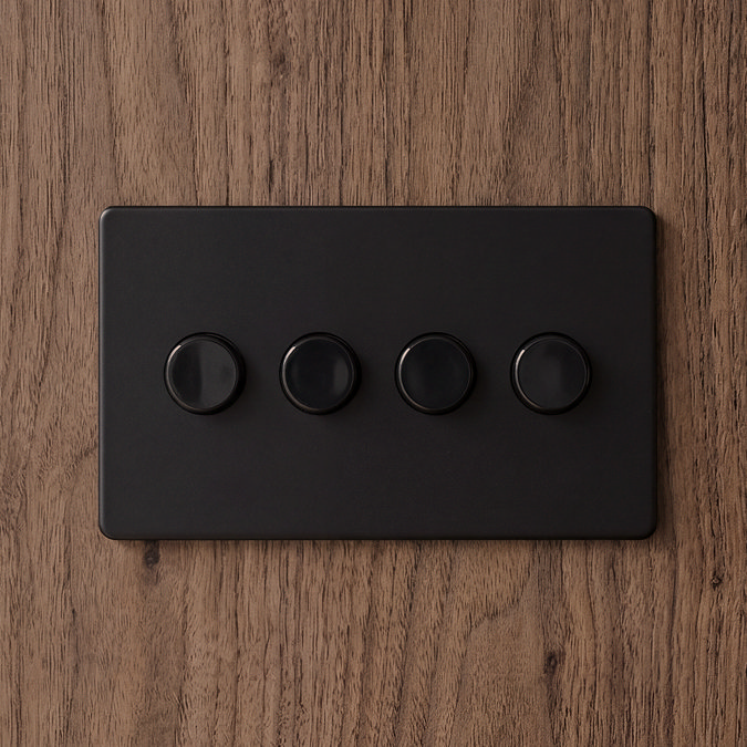 4 Gang Dimmer Switch in Matt Black