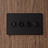 4 Gang Dimmer Switch in Matt Black