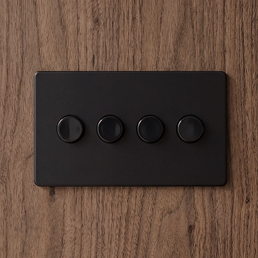 4 Gang Dimmer Switch in Matt Black Zoom Out