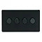 Matt black 4 gang dimmer light switch cut out