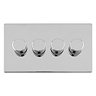 4 Gang Dimmer Light Switch Polished Chrome Cut Out
