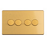 4 Gang Dimmer Switch Satin Brass Cut Out