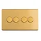 Satin brass 4 gang dimmer light switch cut out