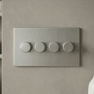 4 Gang Dimmer Switch in Stainless Steel