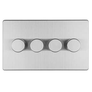 Stainless steel 4 gang dimmer light switch cut out