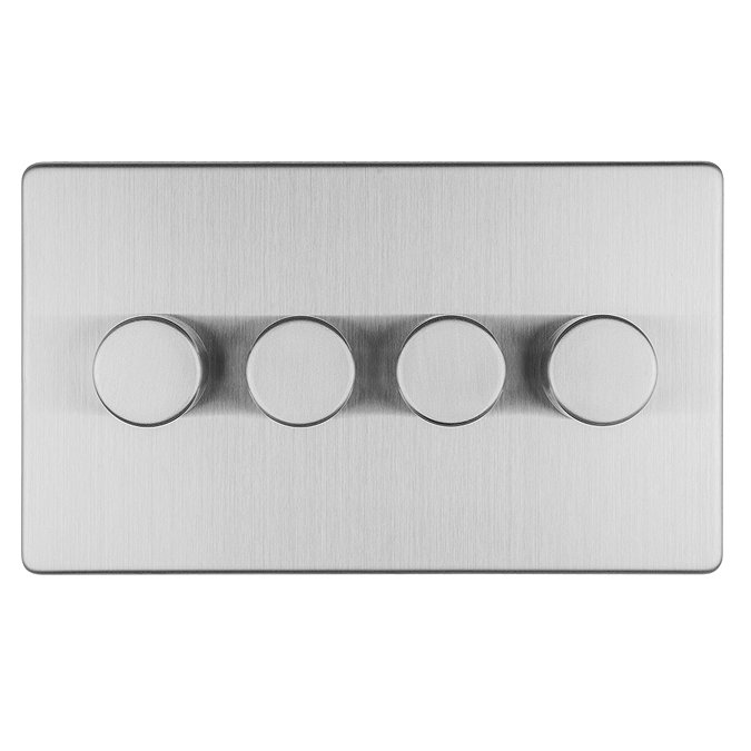 Stainless steel 4 gang dimmer light switch cut out