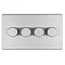 Stainless steel 4 gang dimmer light switch cut out