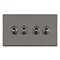 Black nickel 4 gang toggle light switch cut out