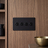 4 Gang Toggle Switch in Matt Black Zoom Out