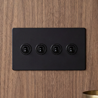 4 Gang Toggle Switch in Matt Black