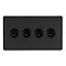 Matt black 4 gang toggle light switch cut out