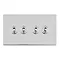 Polished chrome 4 gang toggle light switch cut out
