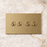 4 Gang Toggle Switch Satin Brass Lifestyle