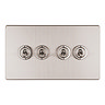 4 Gang Toggle Switch in Stainless Steel Cut Out