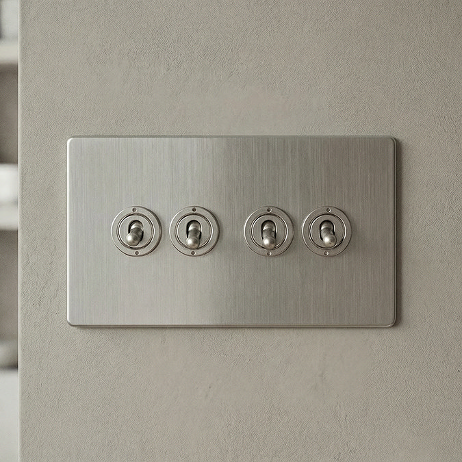 4 Gang Toggle Switch in Stainless Steel