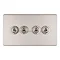 Stainless Steel 4 gang toggle light switch cut out