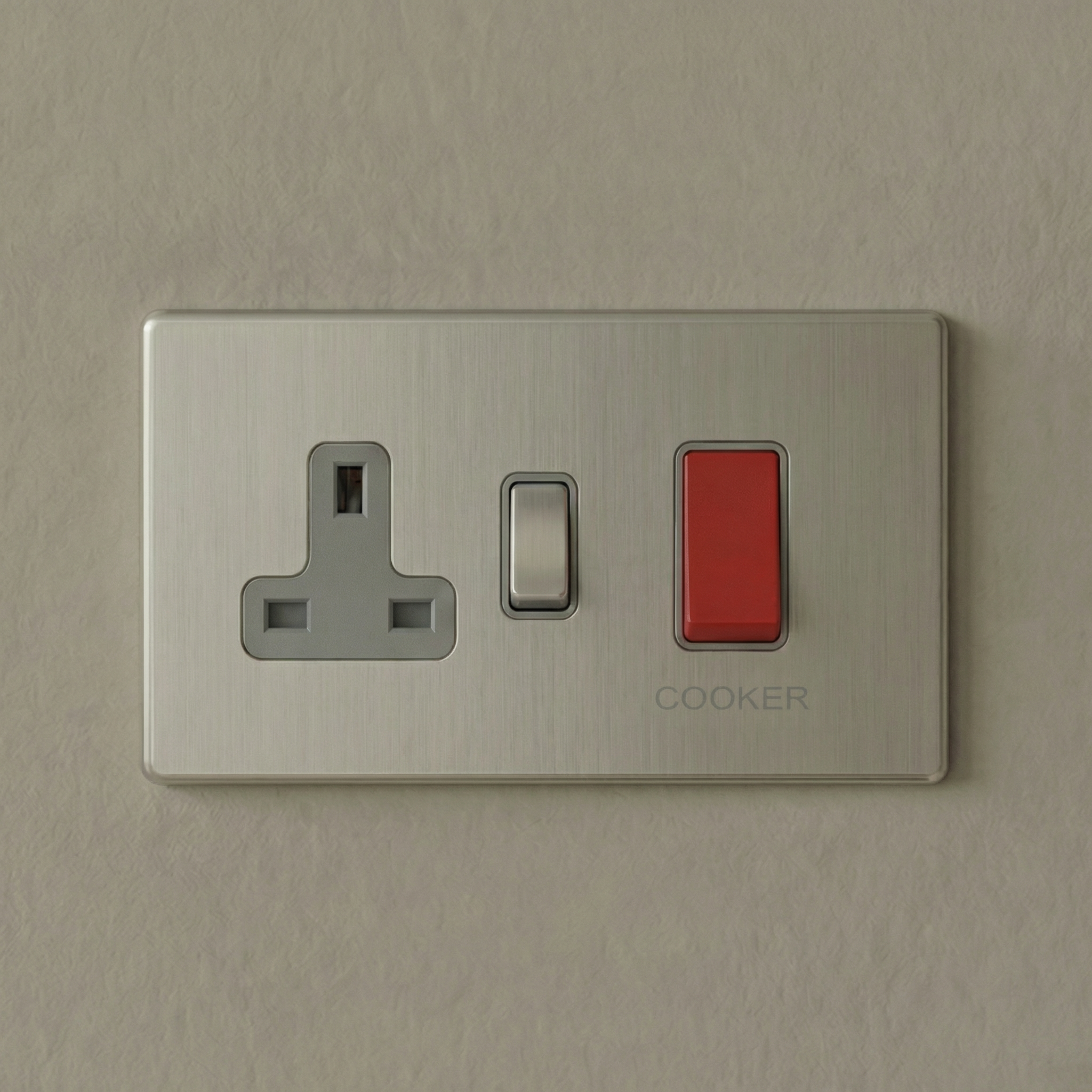 Lyss Stainless Steel 45A Cooker Switch With Socket | MFI