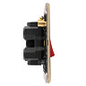 Antique brass cooker switch with neon light side view